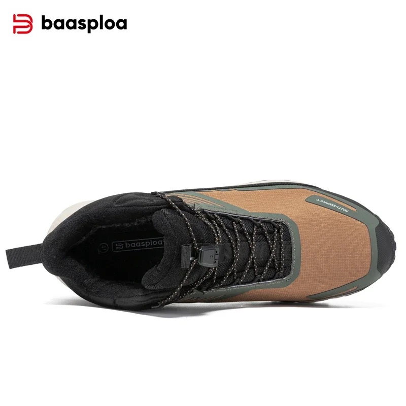 Baasploa, zapatillas de deporte para exteriores para hombre, cómodas zapatillas de senderismo cálidas de felpa para invierno, nuevas zapatillas