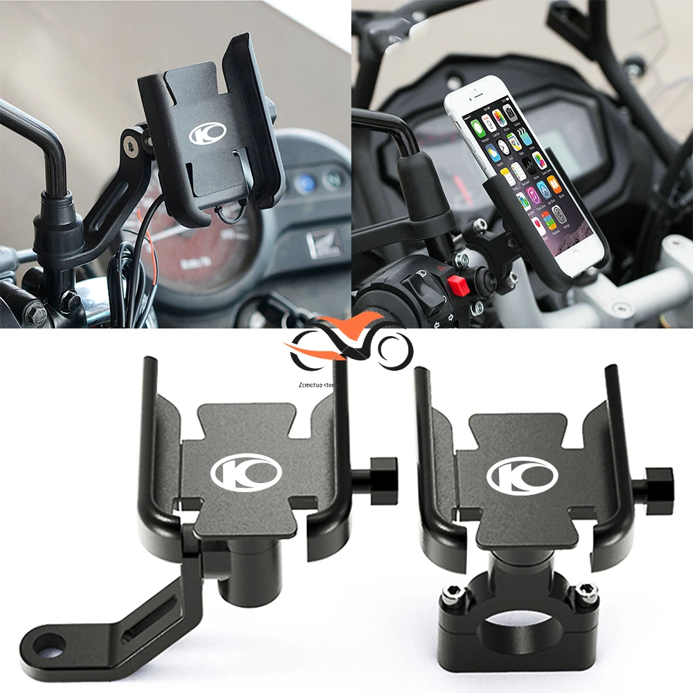 

Motorcycle Handlebar Mobile Phone Holder GPS Stand Bracket For KYMCO XCITING 250 300 350 400 500 Kxct Downtown DT 250i 300i 350i