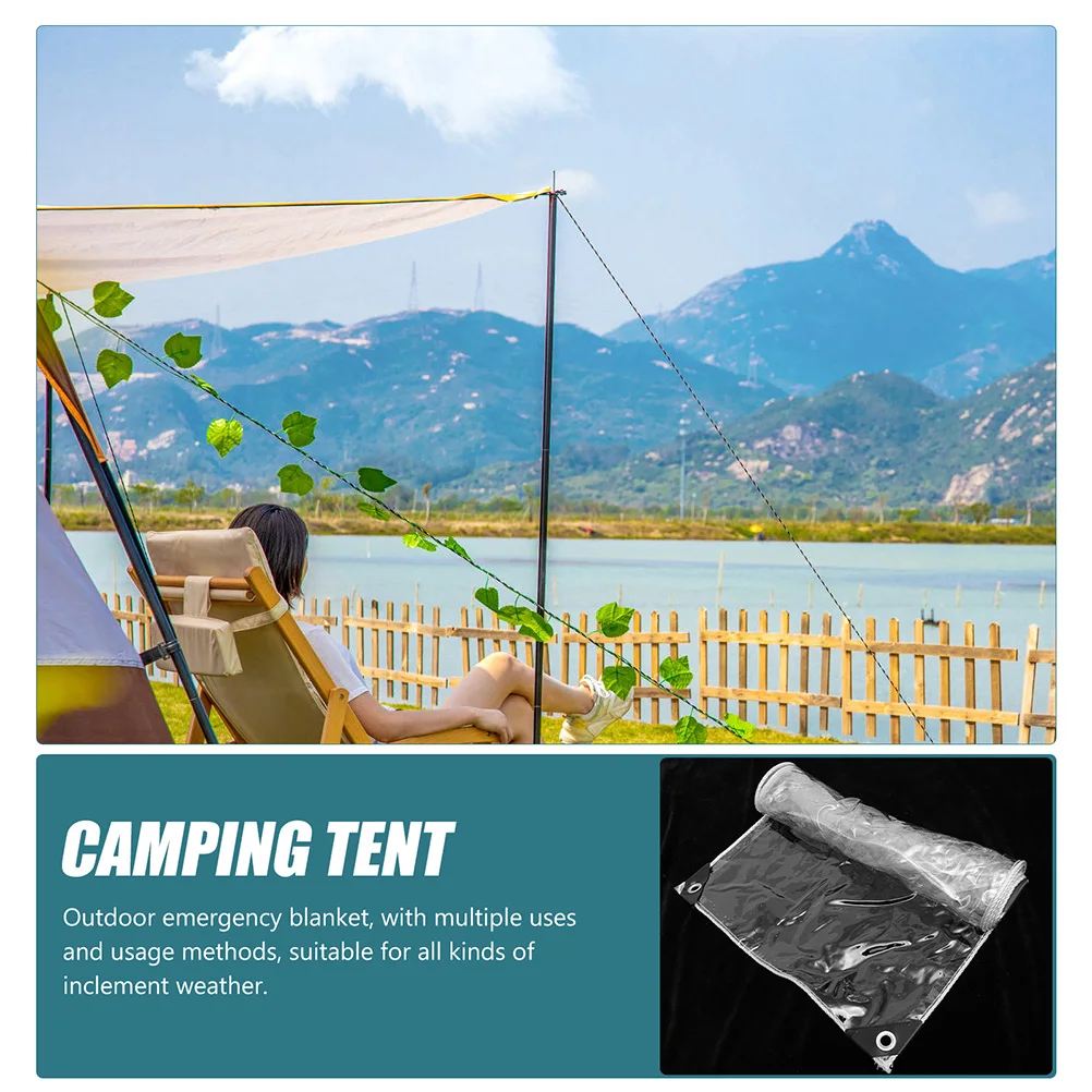 

Clear Pvc 10Ft 20Ft Waterproof For Camping Outdoor Tent Greenhouse Sun Shade Windproof Transparent Tarp Heavy Duty Tear