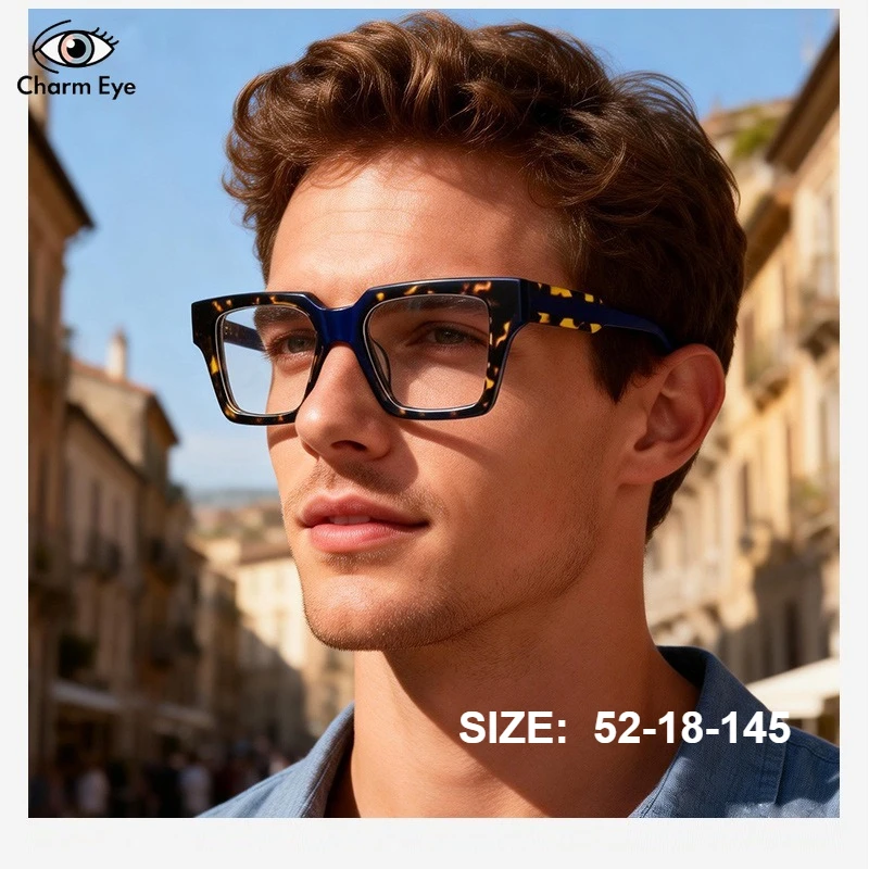 

Модные ретро-очки квадратной формы из ацетата для мужчин и женщин, с оправой под черепаховый панцирь, толстые, с защитой от синего света, оптические, под диоптрии, 2026