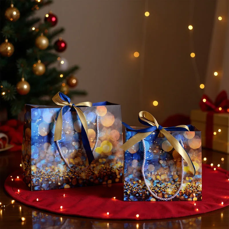 1–20 Stück Weihnachtsgeschenk-Papiertüten, Weihnachten, Geburtstag, Süßigkeitenbeutel, wiederverwendbare Aufbewahrungstaschen für Partygeschenke und Geschenkverpackungen