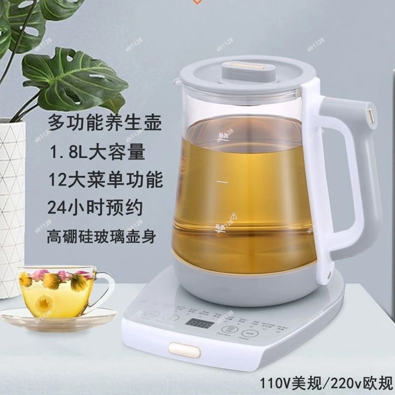 

North America 110V Electric Kettle, Portable Glass Tea Boiler for Flower Tea Brewing