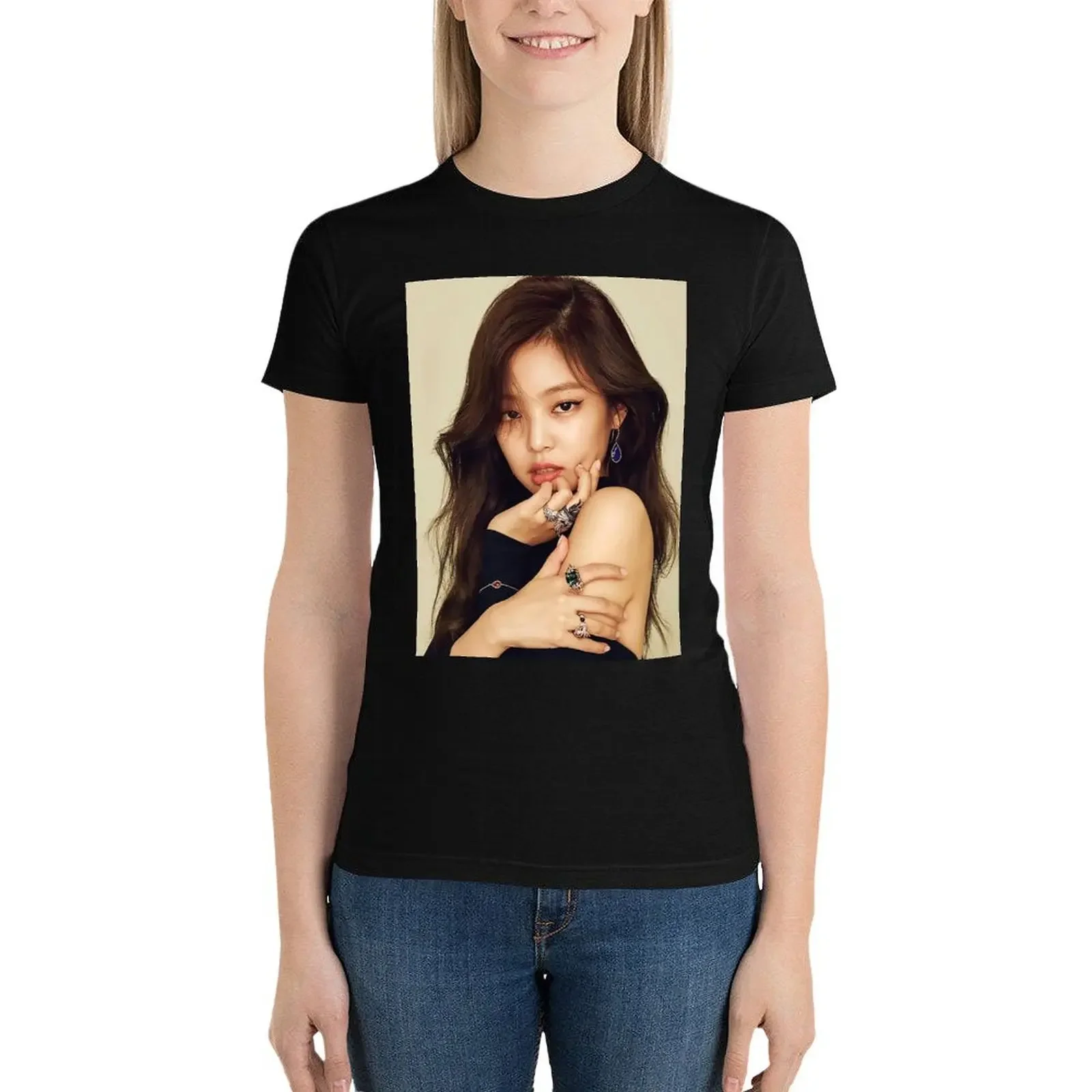 hot jennie prikitiew T-Shirt oversized anime clothes t shirt for Women