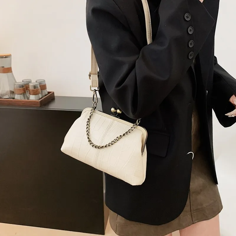 خمر قبلة قفل حقيبة كروسبودي نمط التمساح مساء مخلب محفظة بو الجلود حمل حقيبة للنساء العمل التسوق السفر #2