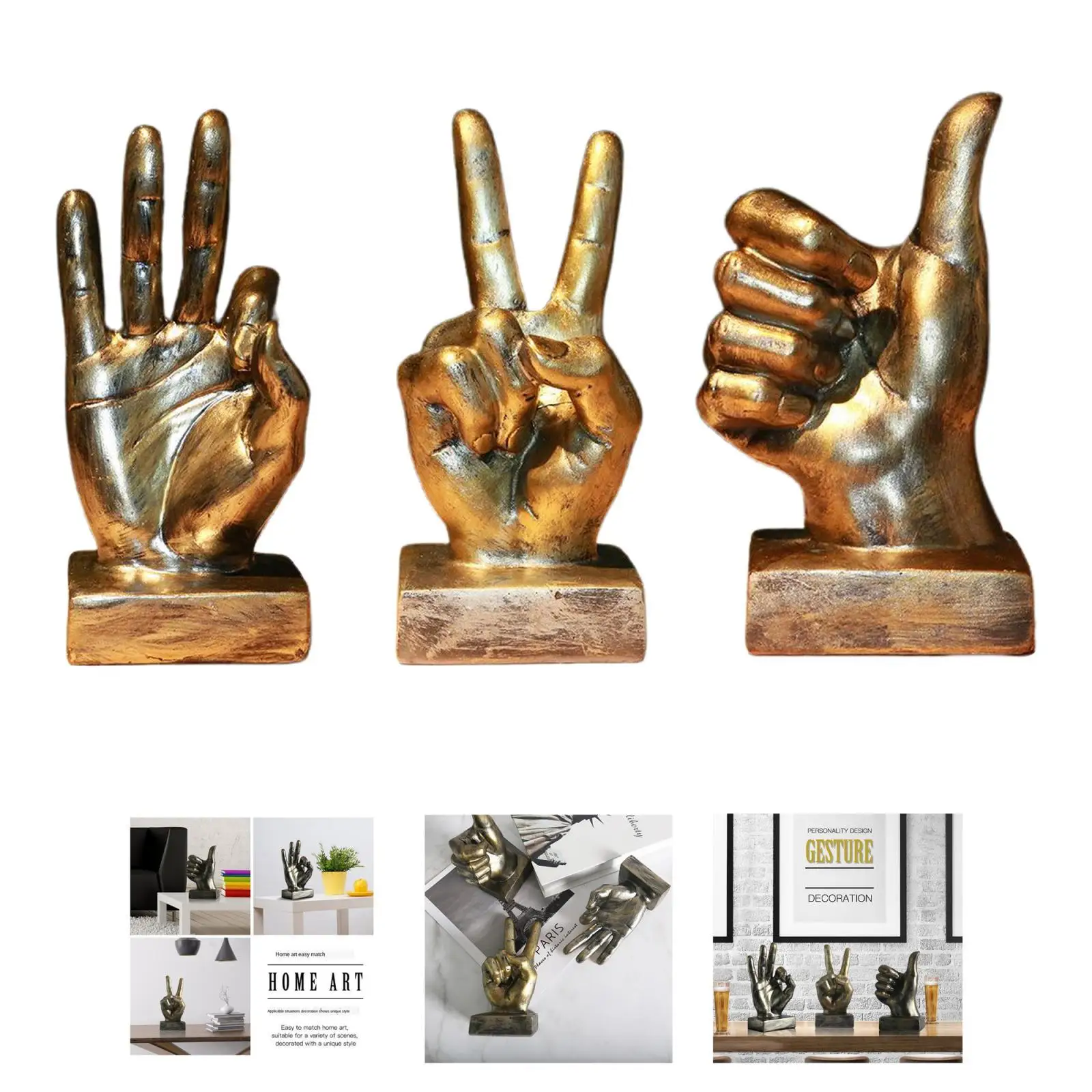 Art Hand Gesture Sculpture Ornament Figurine Statue Tabletop Decor Adornment