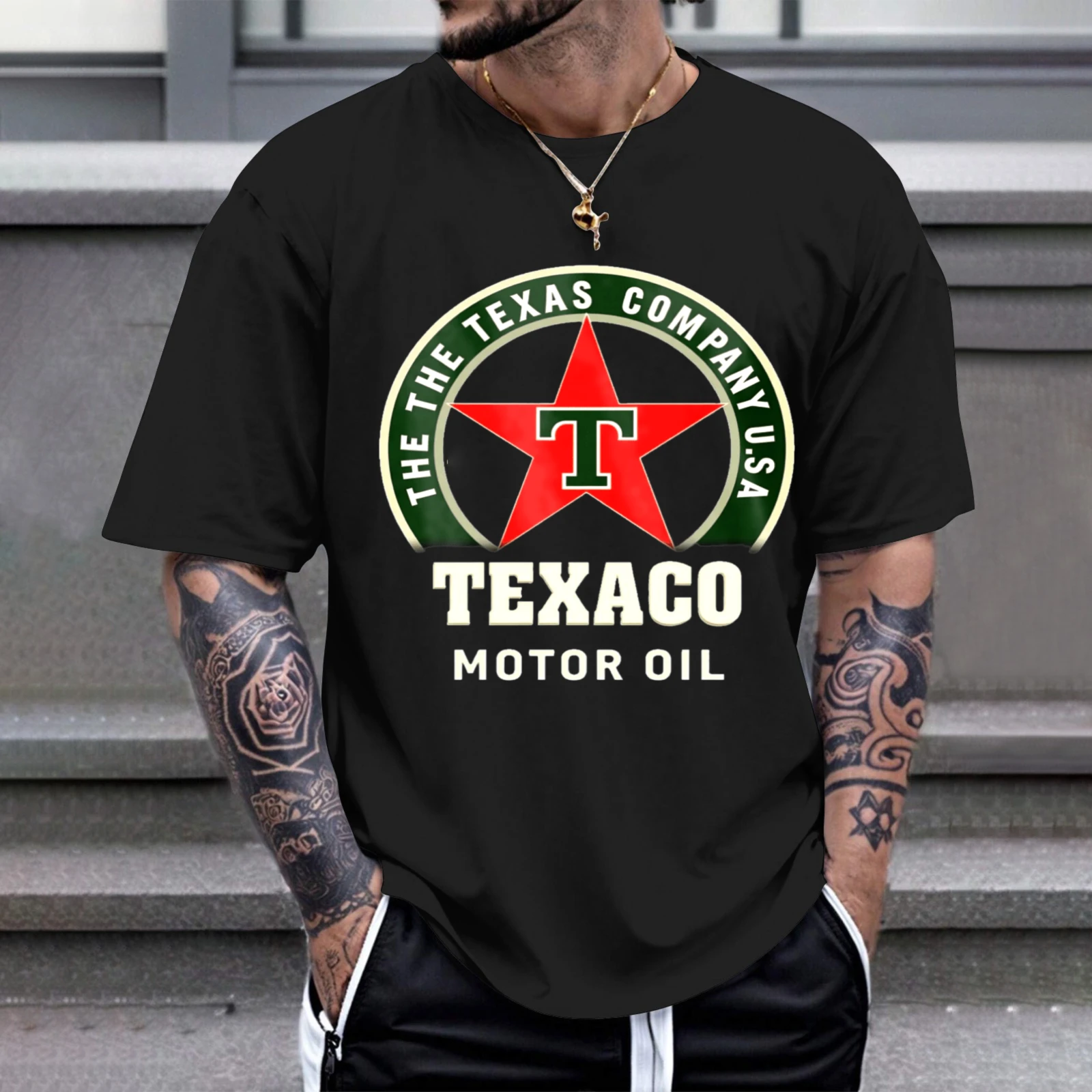 Herren-T-Shirt von The Texas Company USA Texaco Motor für Freizeitkleidung, Partys und Karnevalsoutfits