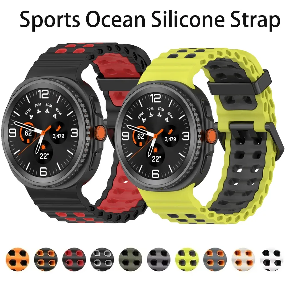 Sports Ocean Silikonarmband für Samsung Galaxy Watch 8 40 mm 44 mm/8 Classic 46 mm, bequem, atmungsaktiv, für Galaxy Watch 8 Correa