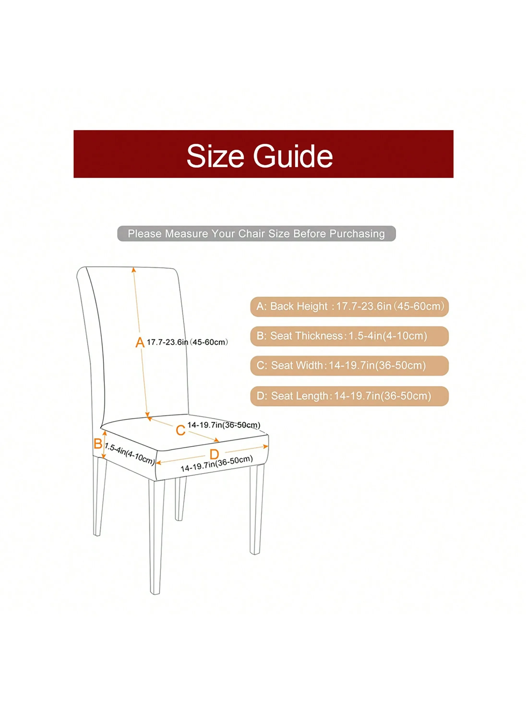 Elastic  Printed Chair Cover, Modern Minimalist High Back Universal Cover For Four Seasons, Suitable For Home Dining Chair