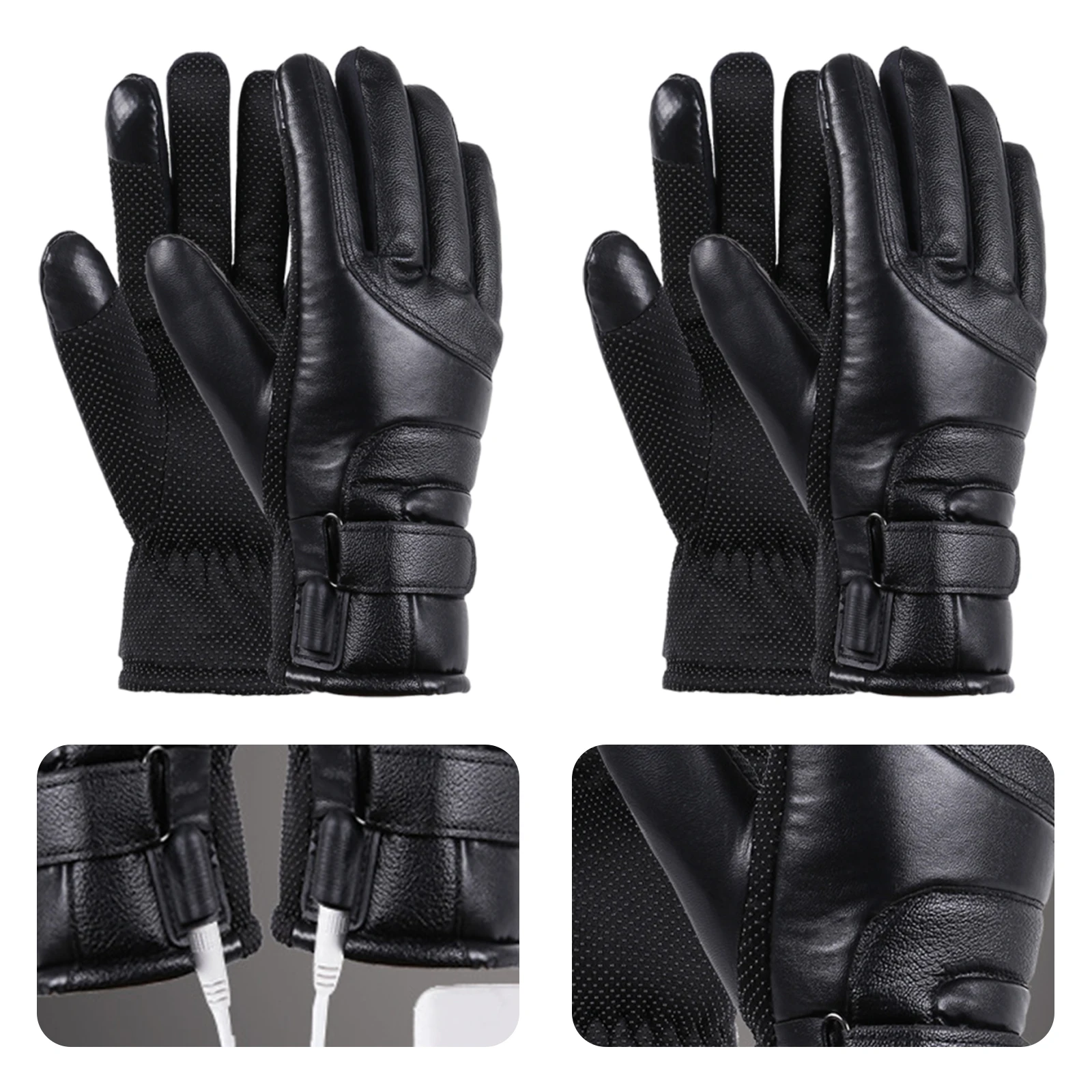

Electric Heated Gloves Windproof Touchscreen Hand Warmer USB Motorcycle Thermal Gloves for Outdoor Camping Hiking