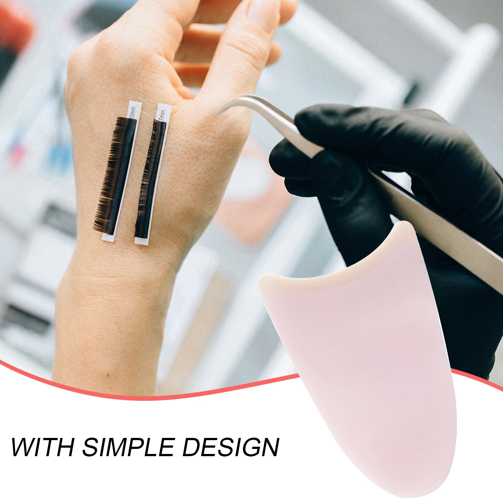 

Eyelash Applicator Tweezer Clamp False Lashes Makeup Tool White Wear Resistant Silicone Plastic Design Practical Eyelash Aid For