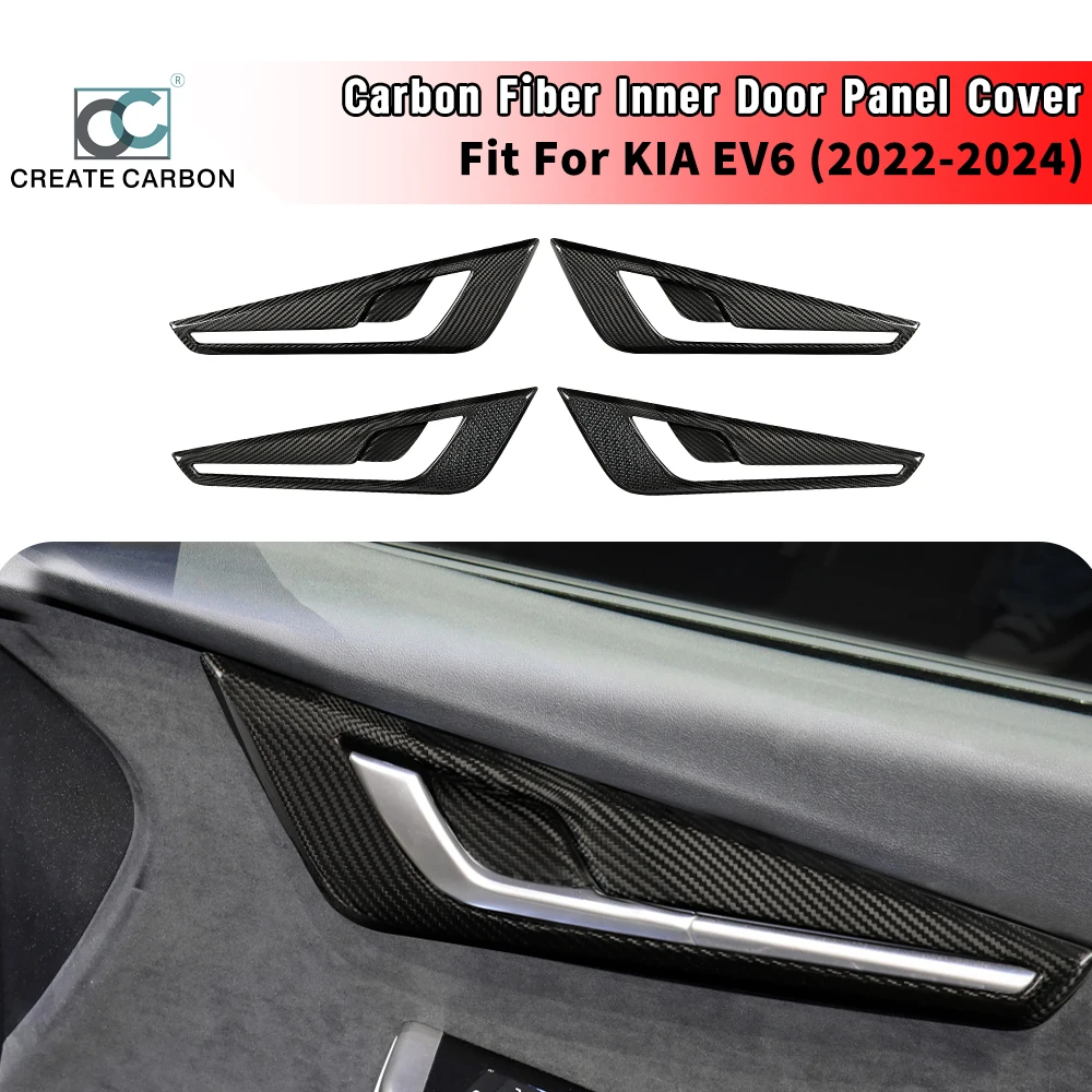 

Real Carbon Fiber Inner Door Panel Trim Cover for Kia EV6 GTline GT(2022-2024) Door Handle Cover Door Armrest Panel Cover