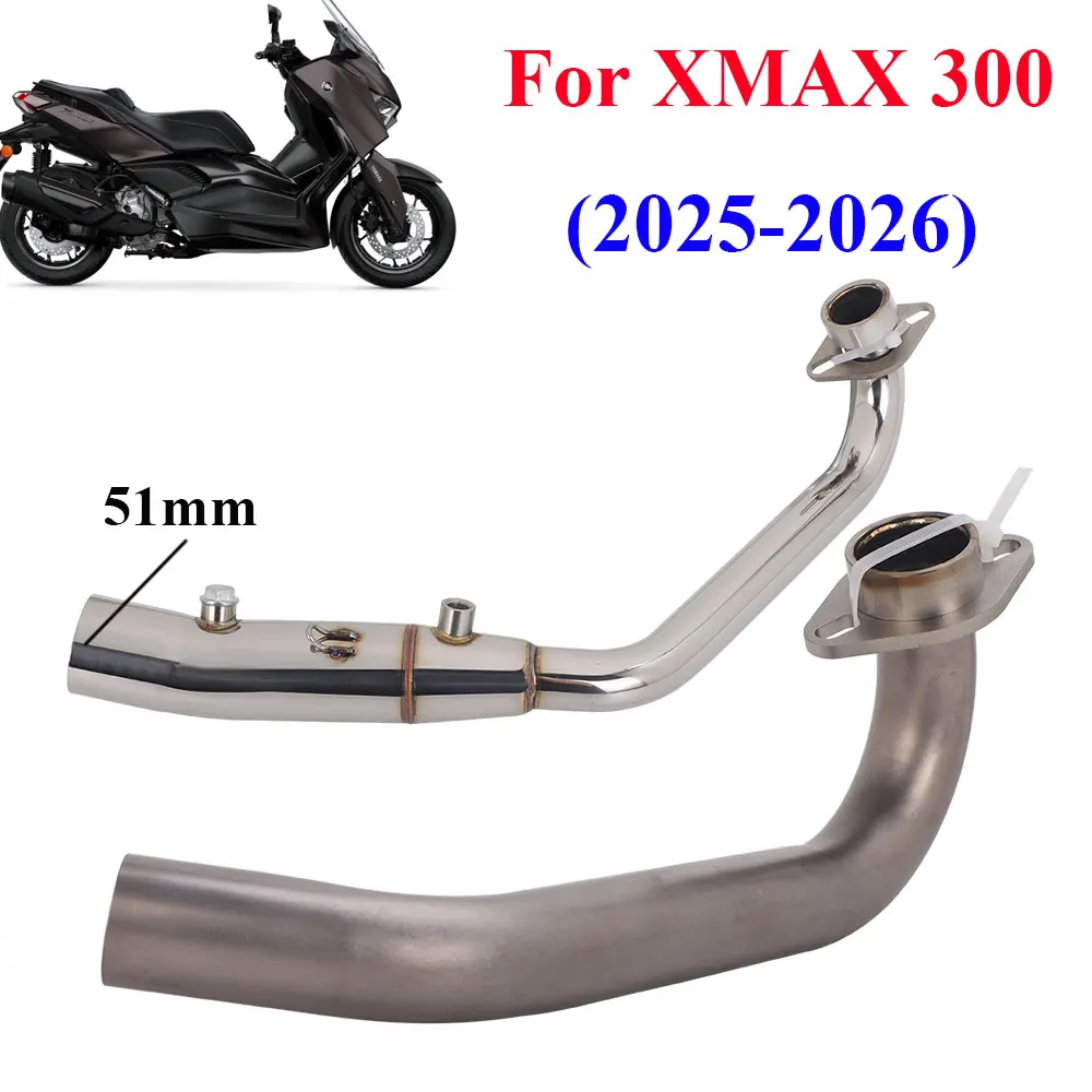 Header Pipe For Yamaha XMAX 300 2025 2026 Motorcycle Exhaust Front Link Pipe Escape Exhaust Muffler Pipe Titanium/ Stainless