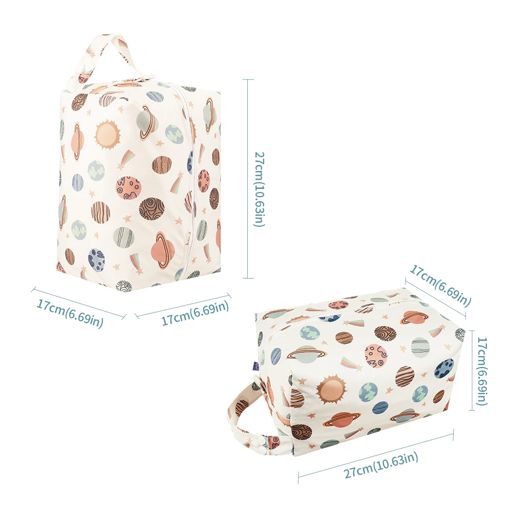 Elinfant Portable Diaper Pods Reusable Waterproof Fashion Prints Wet/Dry Cloth Wet Bag Mommy Storage Travel Bag