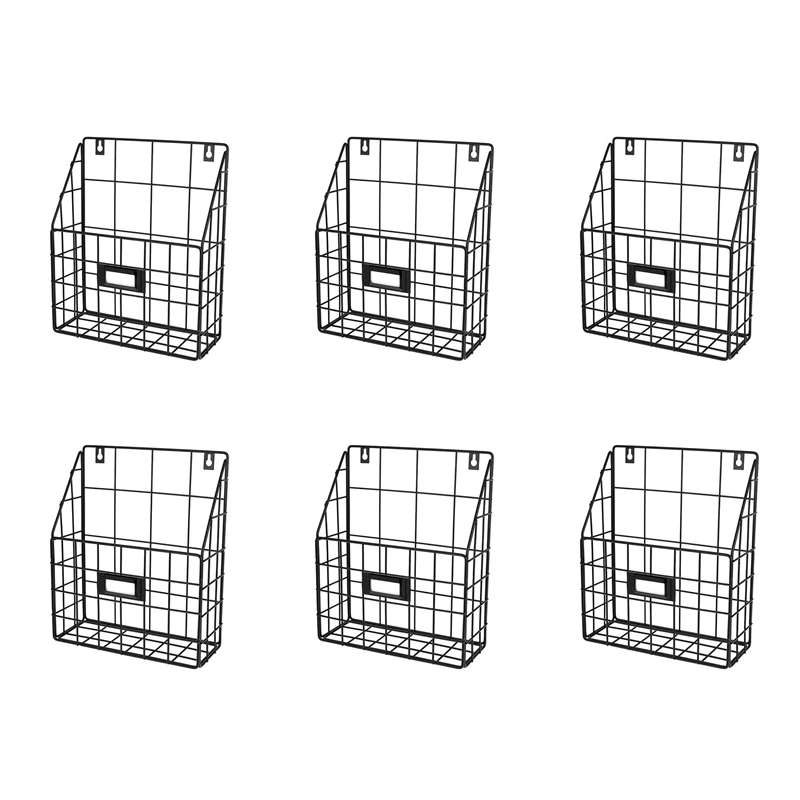 6X Wire Mail Basket - Wall Mounted Hanging Folder/Document Organizer - Economic & Easy To Install Tray(1 Slot)