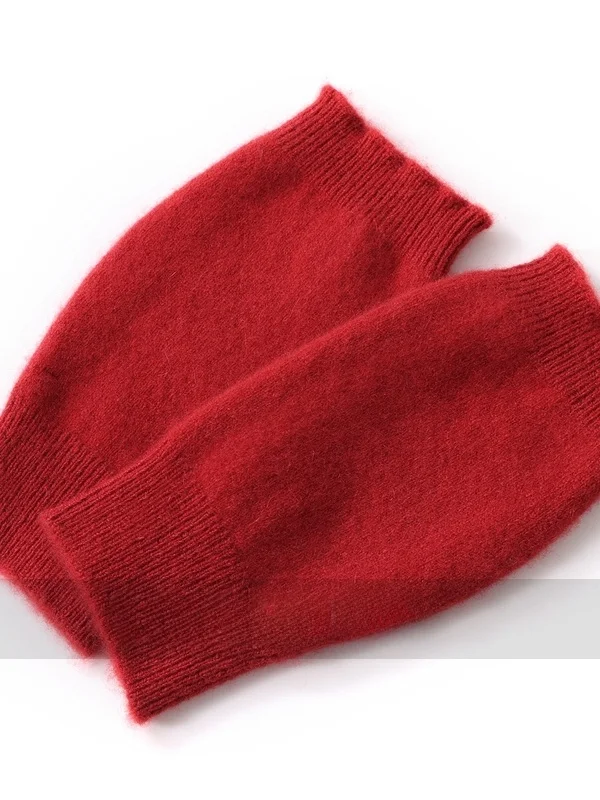 厚みのある純カシミヤニットスポーツリストプロテクターハーフフィンガーグローブ秋冬暖かいニットサッカーバスケットボール卓球バドミントン用