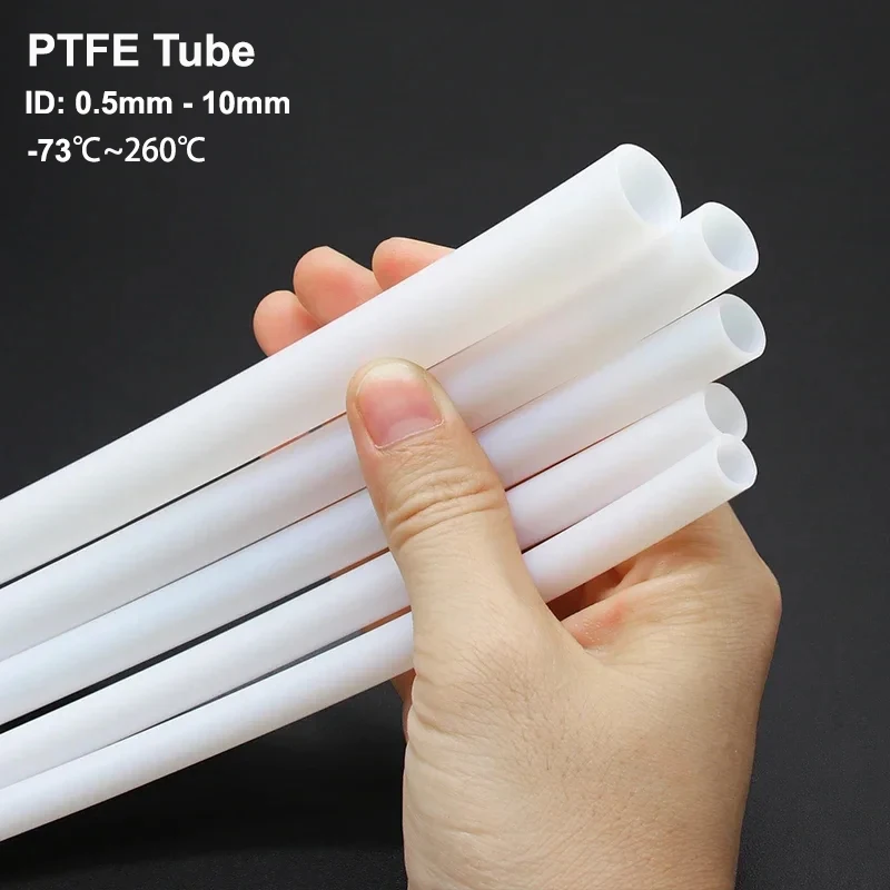 

Milk White PTFE Tube 600V Diameter 0.5 1 2 2.5 3 4 5 6 7 8 10mm Insulated Hose Extruder J-head Rigid Pipe For 3D Printer Parts