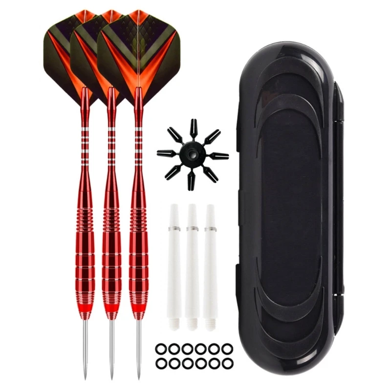 yunyun Steel Tip Darts Set PET Flight Aluminum Darts Shafts Iron Barrels Steel Tip with Storage Box for Professional Beginner