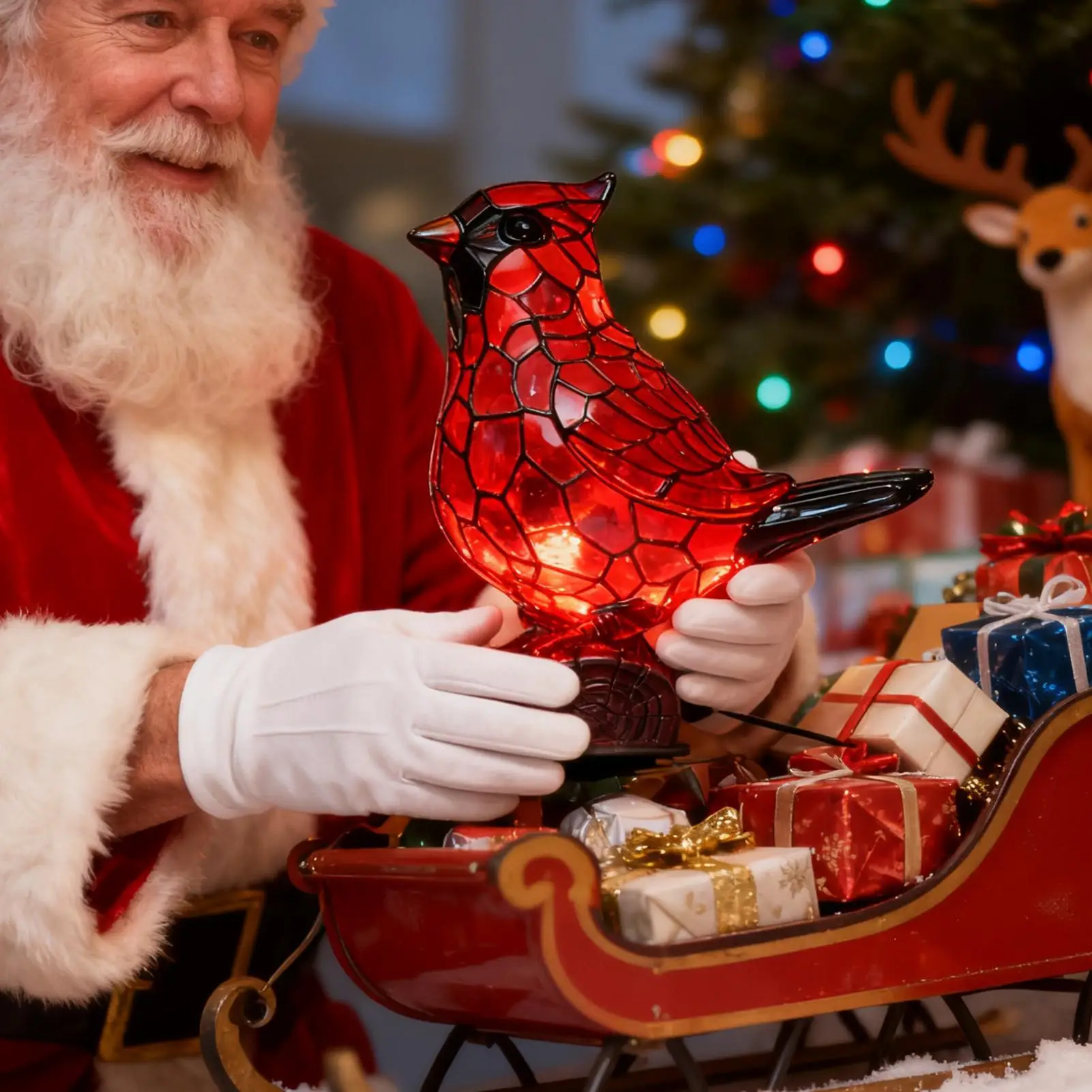 الطيور الجدول مصباح الراتنج الأحمر الطيور ديكورات المنزل السرير ضوء لغرفة المعيشة الحمام الحضانة القراءة ركن النوم فندق #4