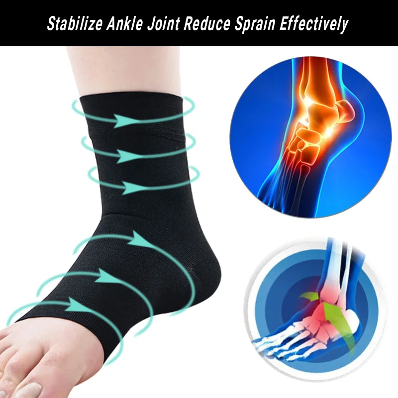 Hh 1pc Protective Football Medical Compression Ankle Support 15-21mmHg Elastic Plantar Fasciitis Breathable Fitness Ankle Sock