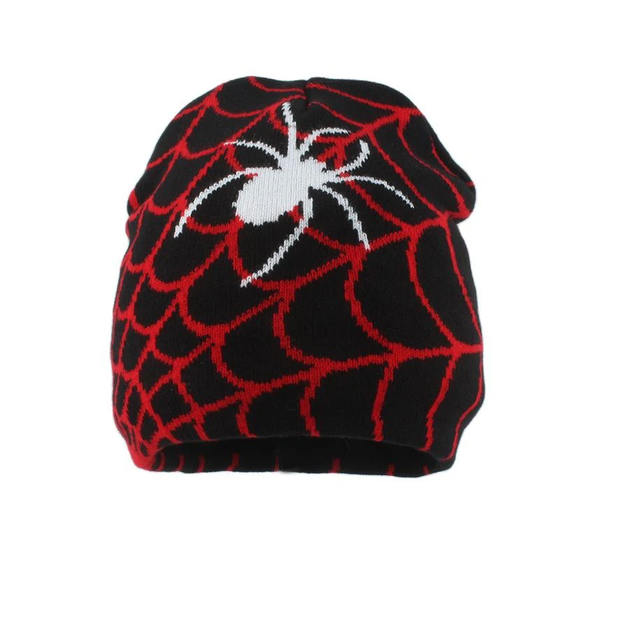 New Cartoon Spider Web Embroidered Beanie Autumn Winter Warm Knitted Hat Men Women Bonnet Hip Hop Cap Soft Wool Skullies Beanies