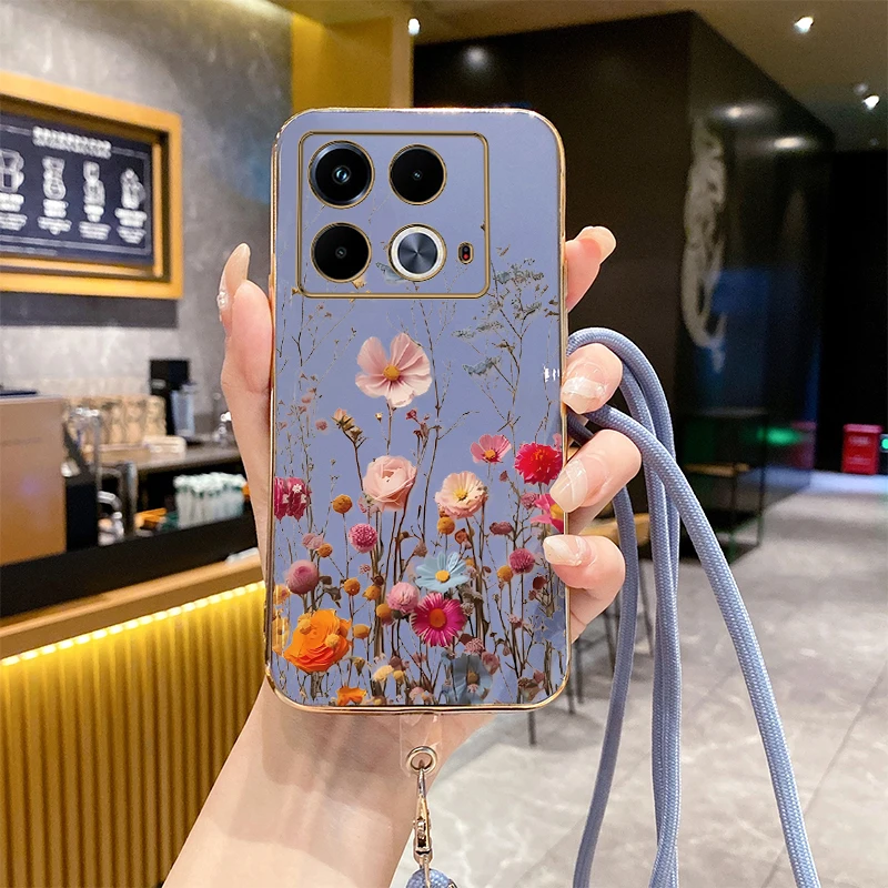 N ote 40 Bloom Flower Luxury Plating Phone Case For Infinix Note 40 30Pro 30 12Pro 11 40Pro 11Pro GT20Pro Hot 20S 40 12 30 Cover