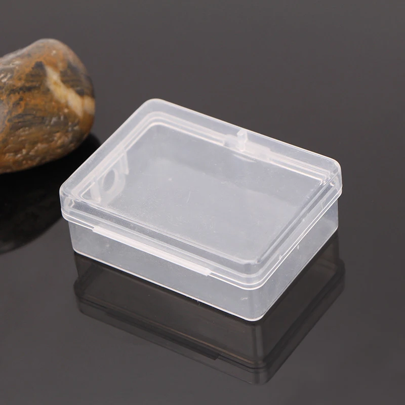 Caja de almacenamiento transparente de plástico, caja cuadrada para artículos pequeños, cajas de embalaje, contenedor de cuentas de joyería, organizador de artículos diversos