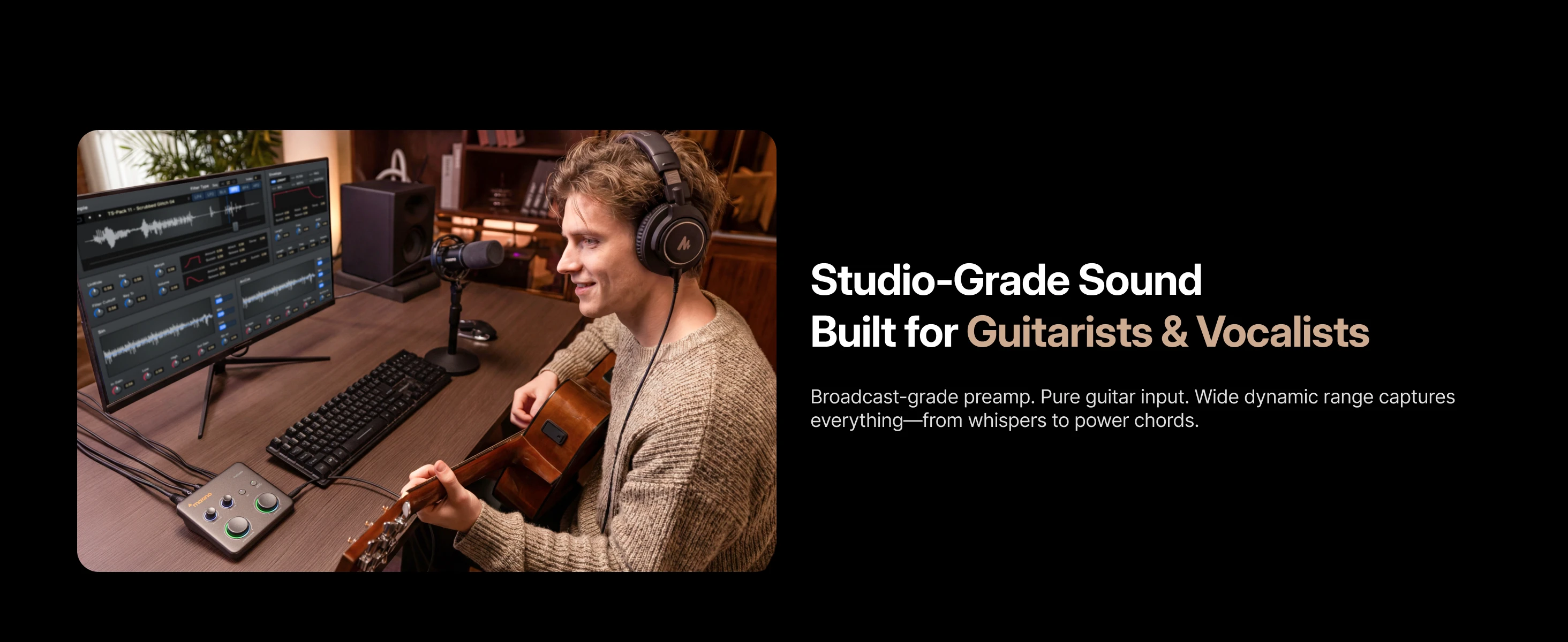 MAONO P1 Hybrid Audio-Interface mit 70dB Verstärkung für PC, Telefon, iPad, Gitarre, Auto-Gain, Loopback, ASIO für Podcast, Streaming, Musikaufnahme – Detail 9