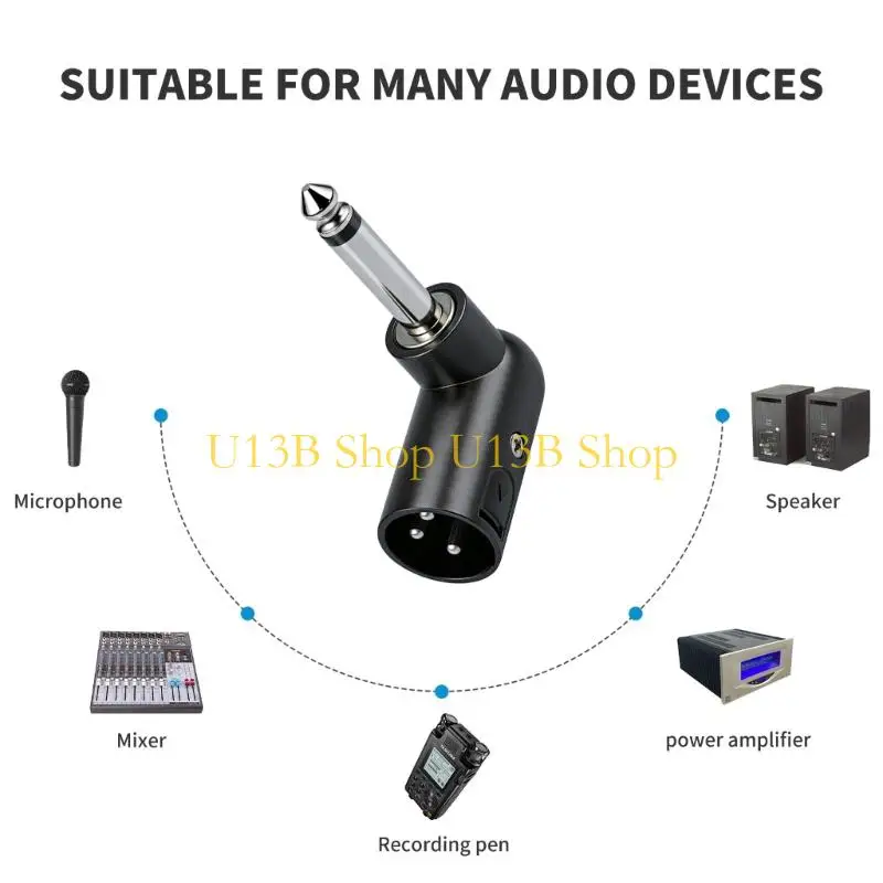 U13B Alloy 6.35Mm To XLR Male Adapter Ensures Reliable Transmission In Any Setups 1/4