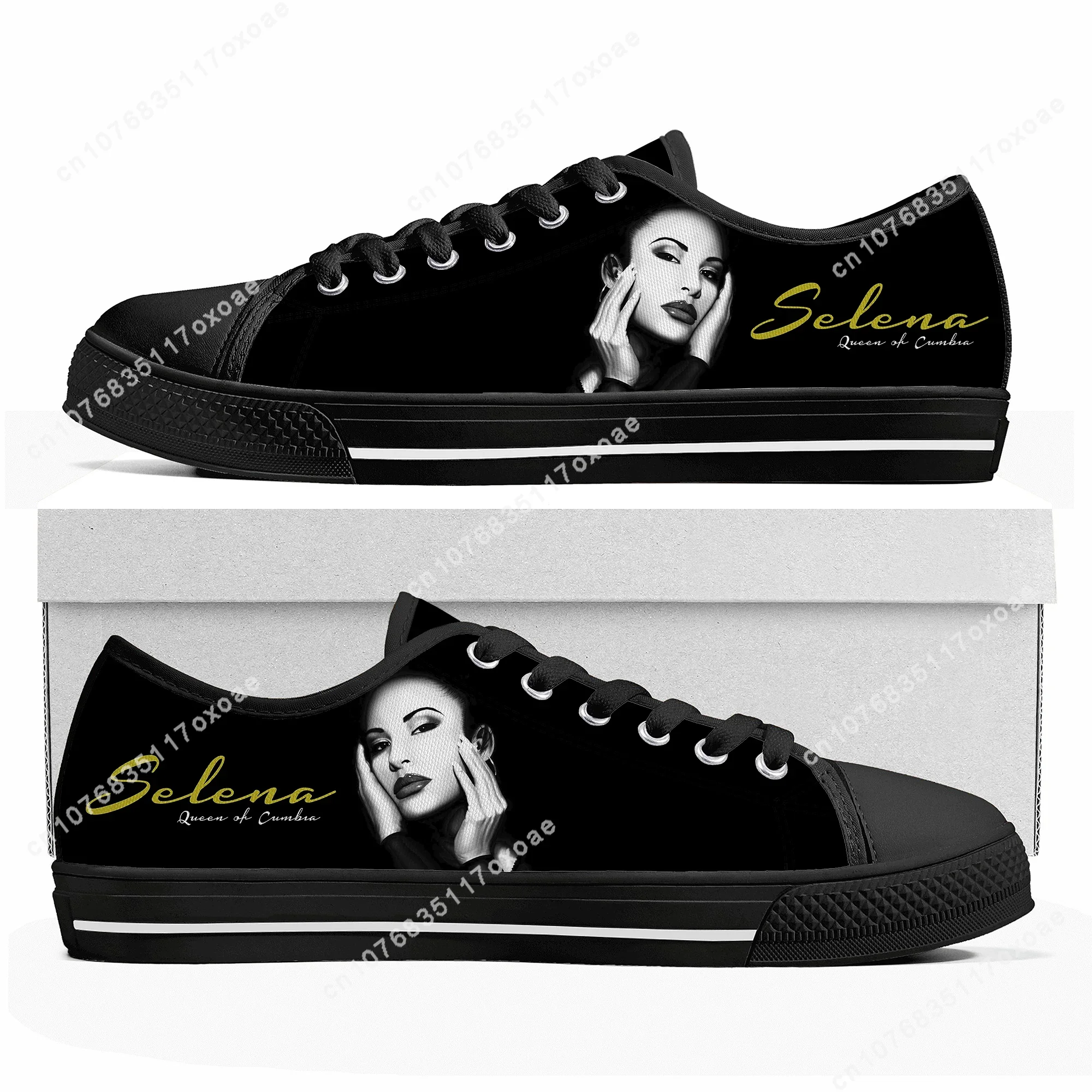 Singer Selena Quintanilla Low Top Sneakers Mens Womens Teenager High Quality Canvas Sneaker couple Casual Shoes Customize Shoe