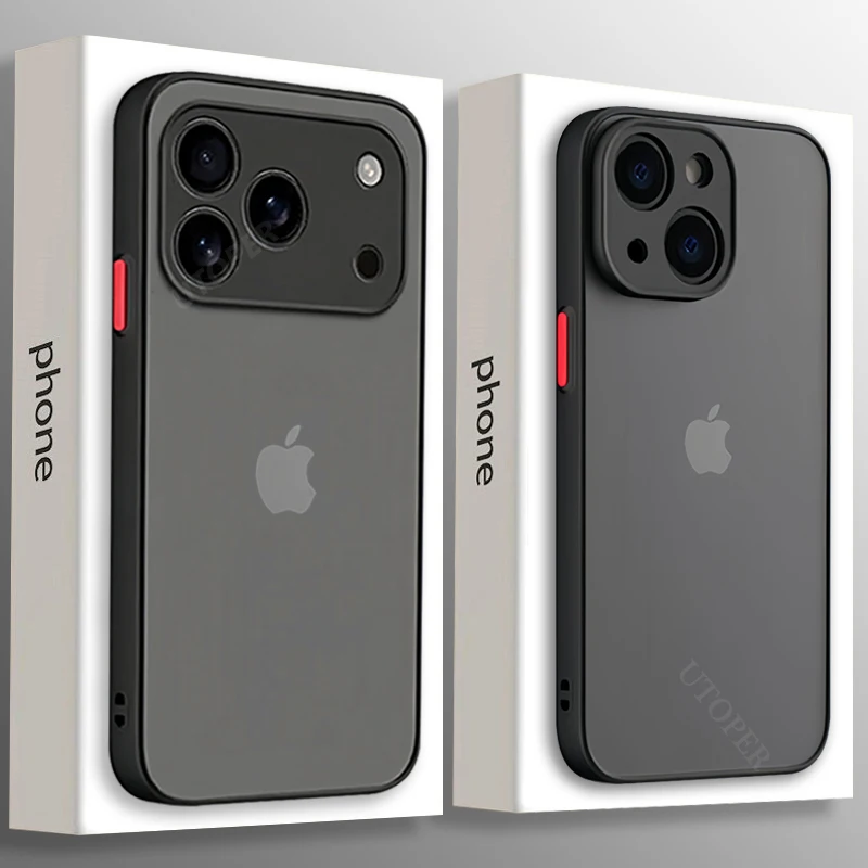 

Fashion Simple Matte Translucent Original Case for iPhone 17 Air 17 16 15 14 13 12 11 Pro Max Plus Fall Prevention Damping Cover