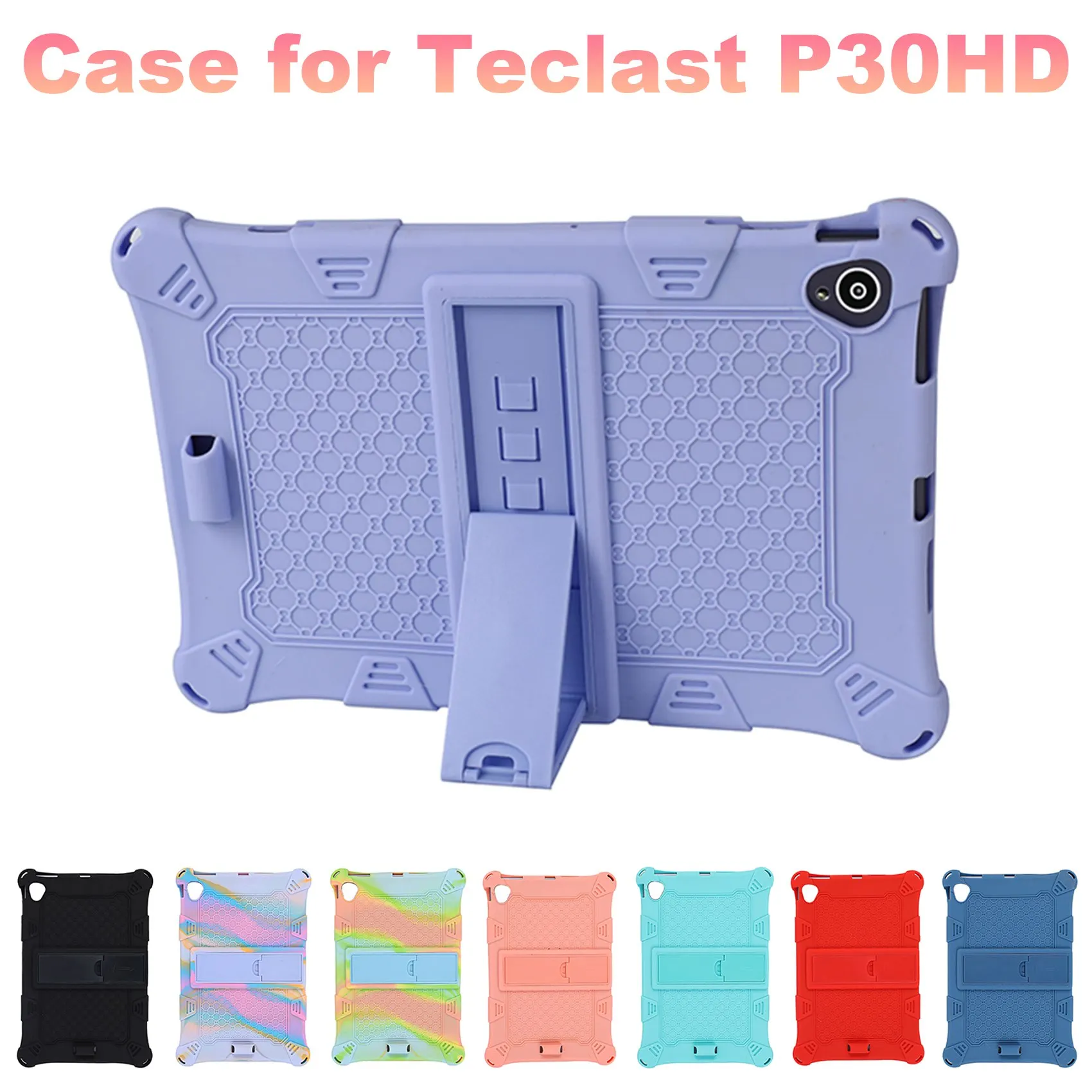 Silicon Case for Teclast P30HD 10.1Inch Tablet Case for Teclast P30HD Tablet Stand Protect Shell(Purple)