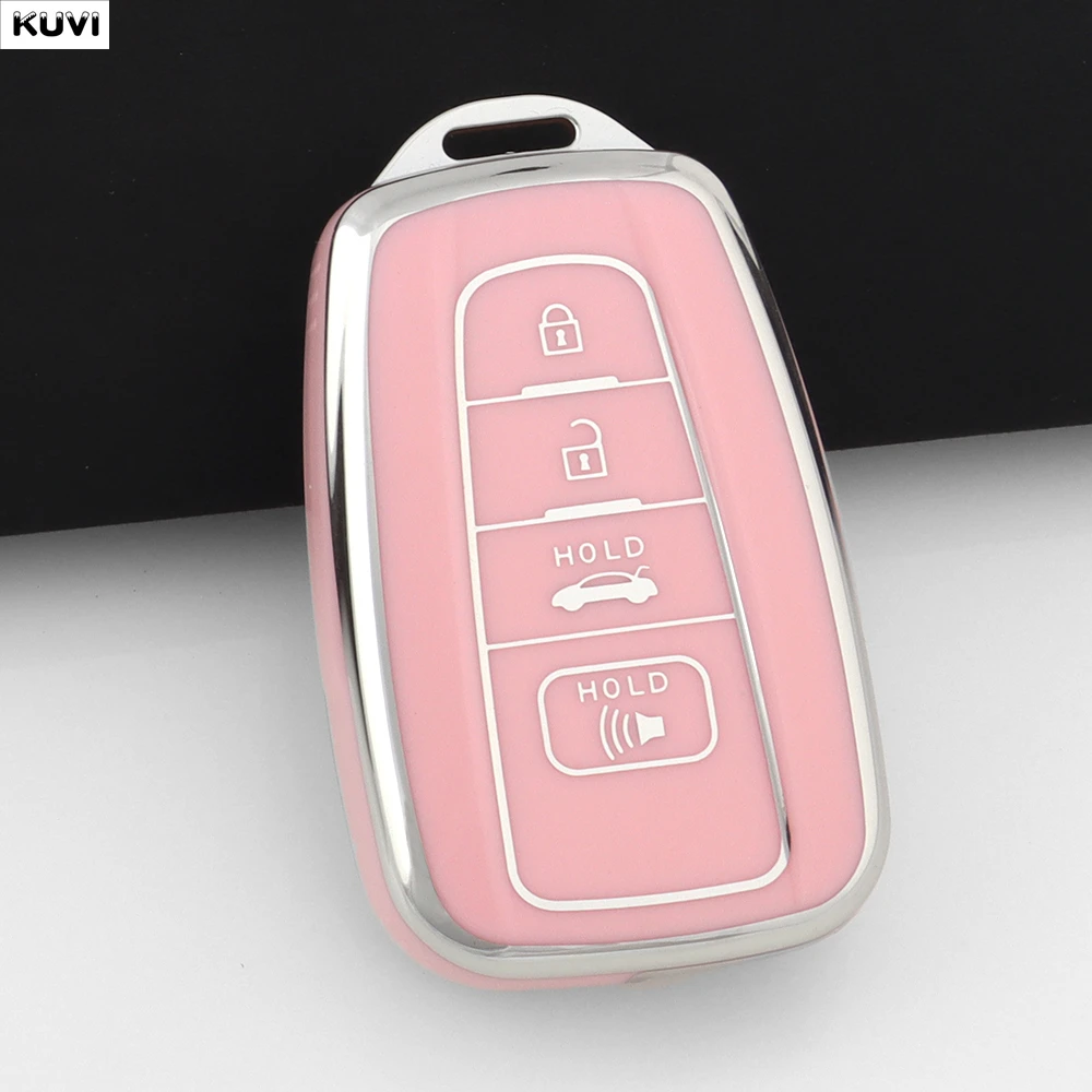 4 أزرار بولي TPU سيارة مفتاح ذكي غطاء قذيفة فوب لتويوتا CHR كامري كورولا RAV4 هايلاندر C-HR بريوس لاند كروزر برادو