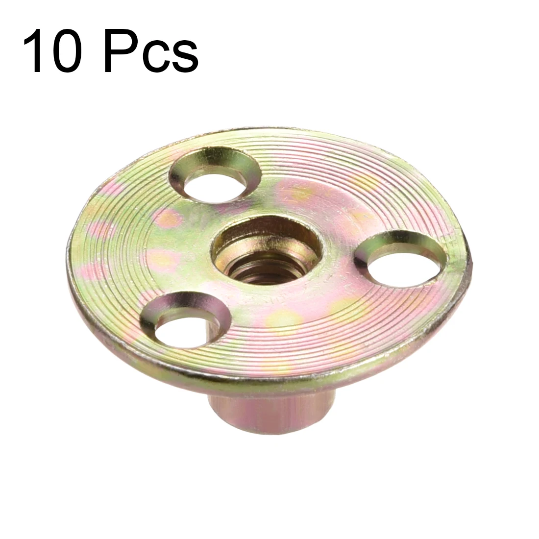 10Pcs M6 M8 M10 Brad Hole Tee Nut Round Base Screw-In T-Nut Carbon Steel Zinc Plated Furniture Hardware Three-hole Nut Lock Nuts