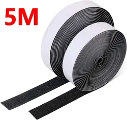 1/3/5M Hook and Loop Fastener Tapes with Glue Strong Self Adhesive Strips Double-Side Mounting Velcros for DIY Craft 20-50mm