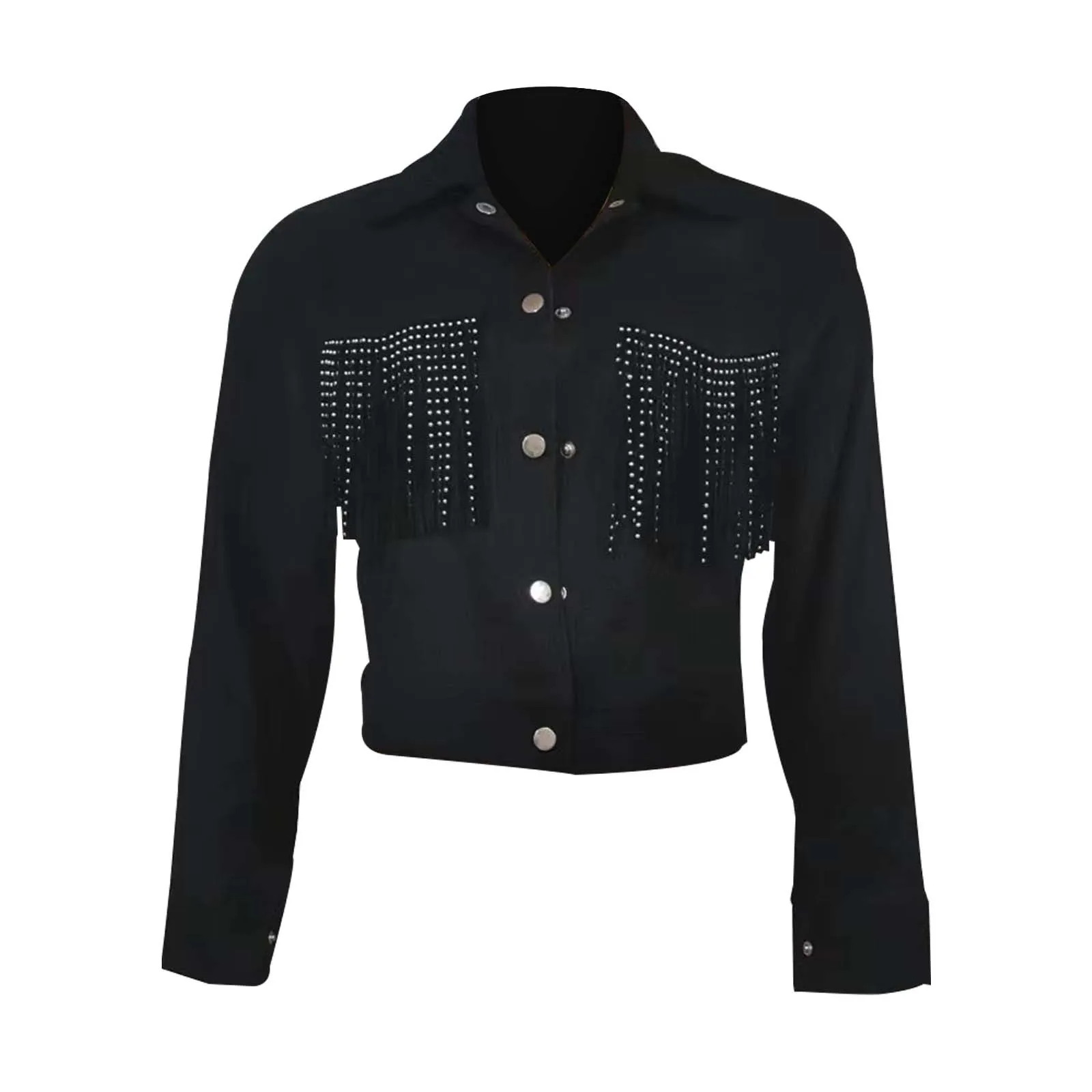 Women's Winter Fringe Lapel Short Top Jacket Fall Jackets Women Womens Flannel