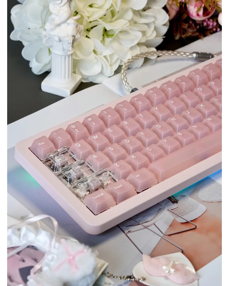 Keycap black gray/white/blue/pink/purple/green/coffee mist through PC mechanical keyboard keycap custom magnetic axis original