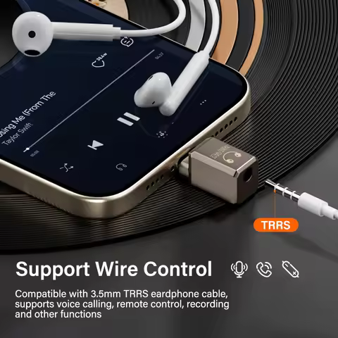 32Bit 384KHz Hi-Res DAC Chip USB Type C To 3.5mm Aux Jack Adapter Audio Interface For Earphone Phone iPhone 15 16 17 iPad Xiaomi