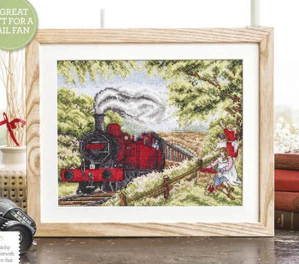 Scenery Head Embroidery Kits, Cross Stitch Kits, DIY Home Embroidery,  19-owl forest Embroidery 17-the train passes 38-32