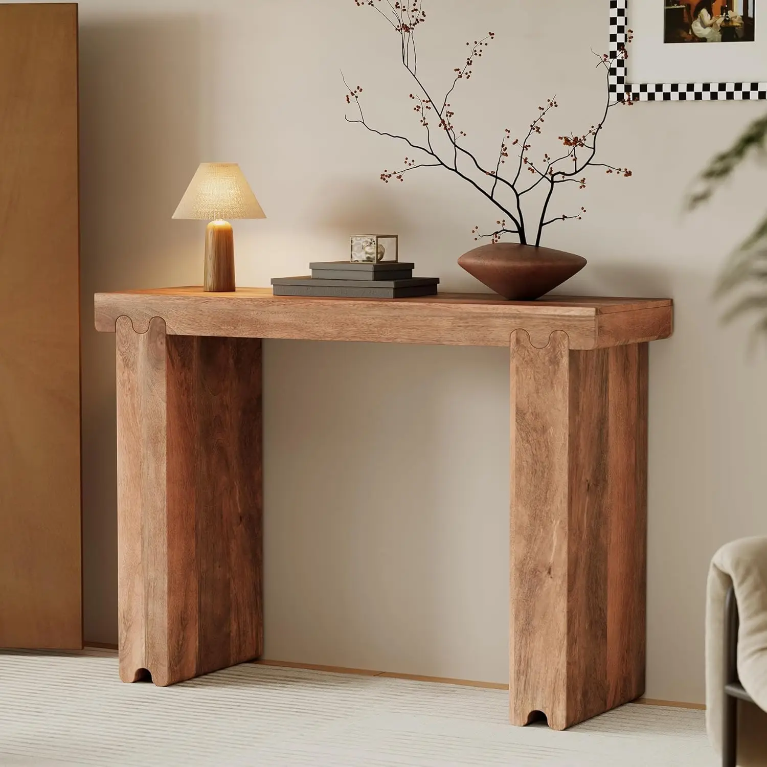 45" Console Table for Living Room, Wooden Thickened Sofa Table Behind The Couch, Minimalist Narrow Console Table,, Customized
