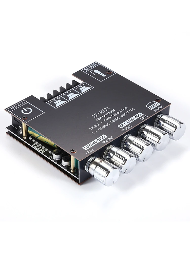 Papan AMP Kompatibel dengan Bluetooth 2.1 Saluran dengan Kontrol Treble dan Bass 50Wx2 + 100W Papan Amplifier BT 3.5Mm AUX untuk Speaker DIY