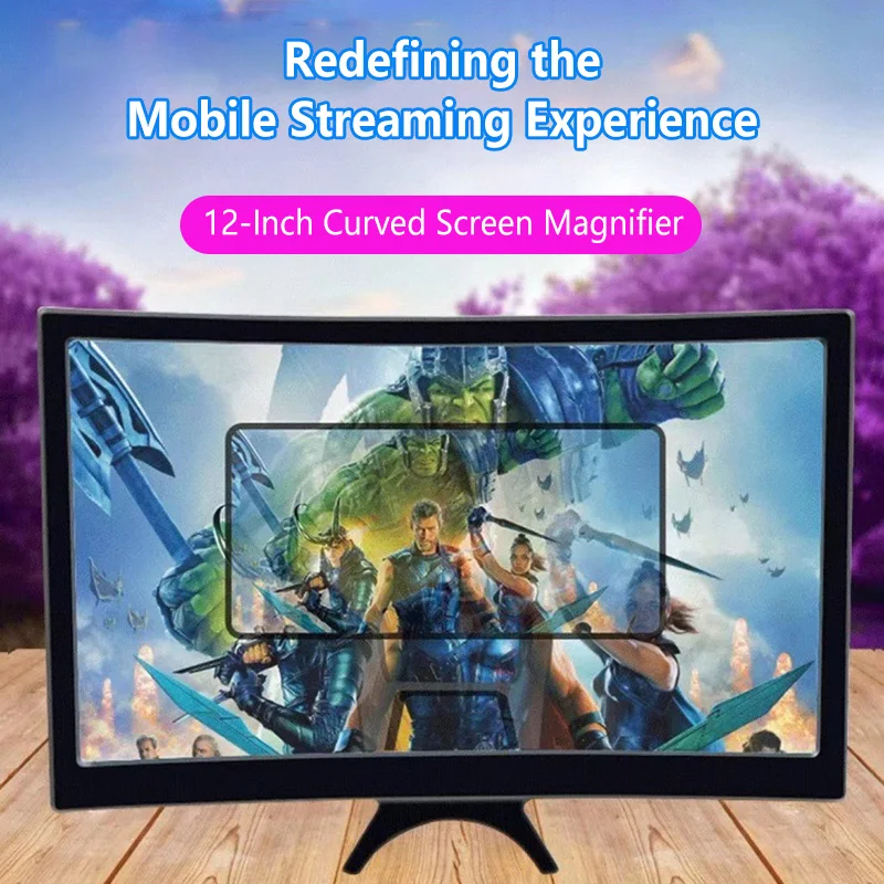 

L6 Curved Screen Amplifier 12 Inch Mobile Phone Amplifier Ultra Clear Magnifying Glass Lazy Stand Phone Holder Universal