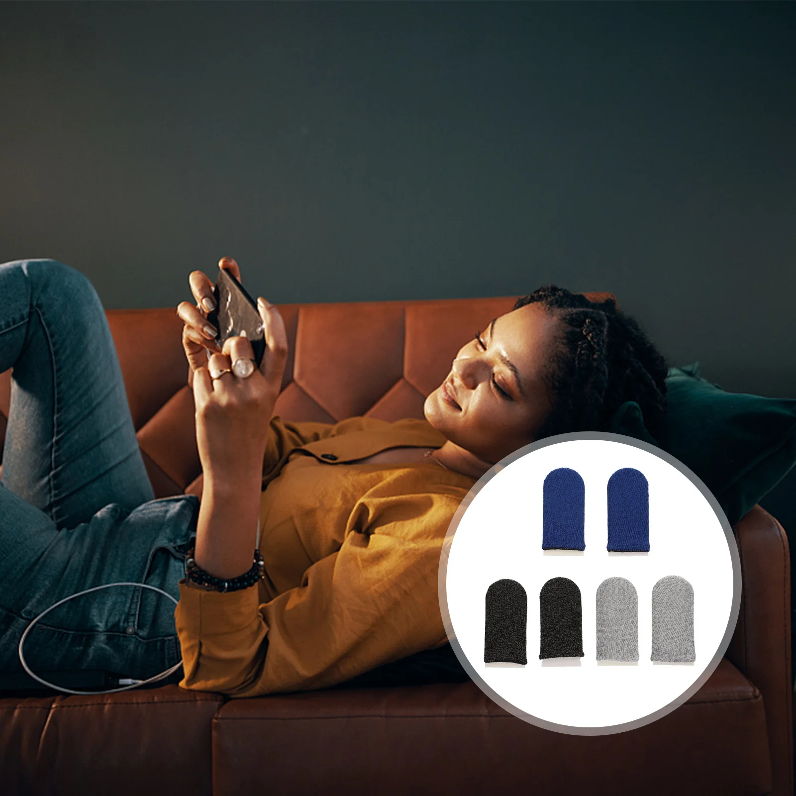 

12Pcs Comfortable Gaming Finger Cover Reduce Friction Improve Skills for Adults Sofa Gaming Finger Sleeve Game Thumb Sleeve