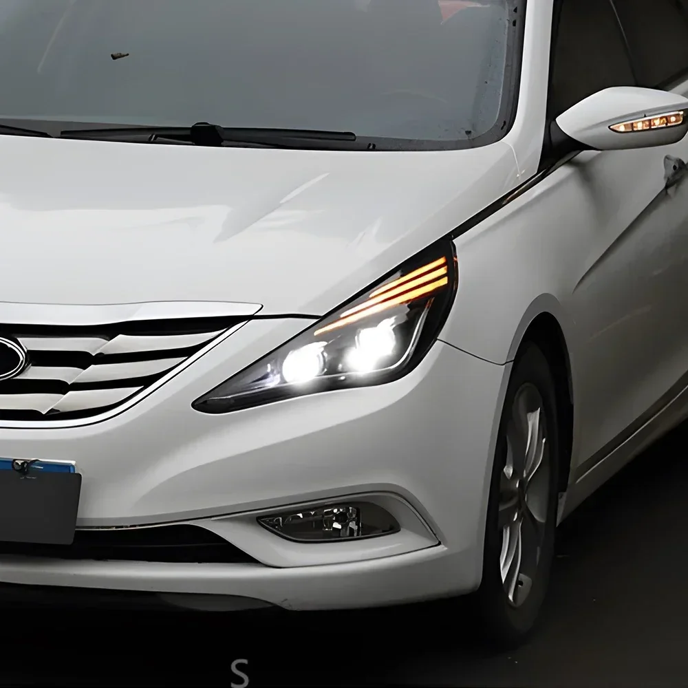 مصباح أمامي للسيارة لشركة هيونداي سوناتا 8 2011-2015 ترقية عالية التكوين Led مصابيح أمامية للسيارات الجمعية عدسة العارض الملحقات #3