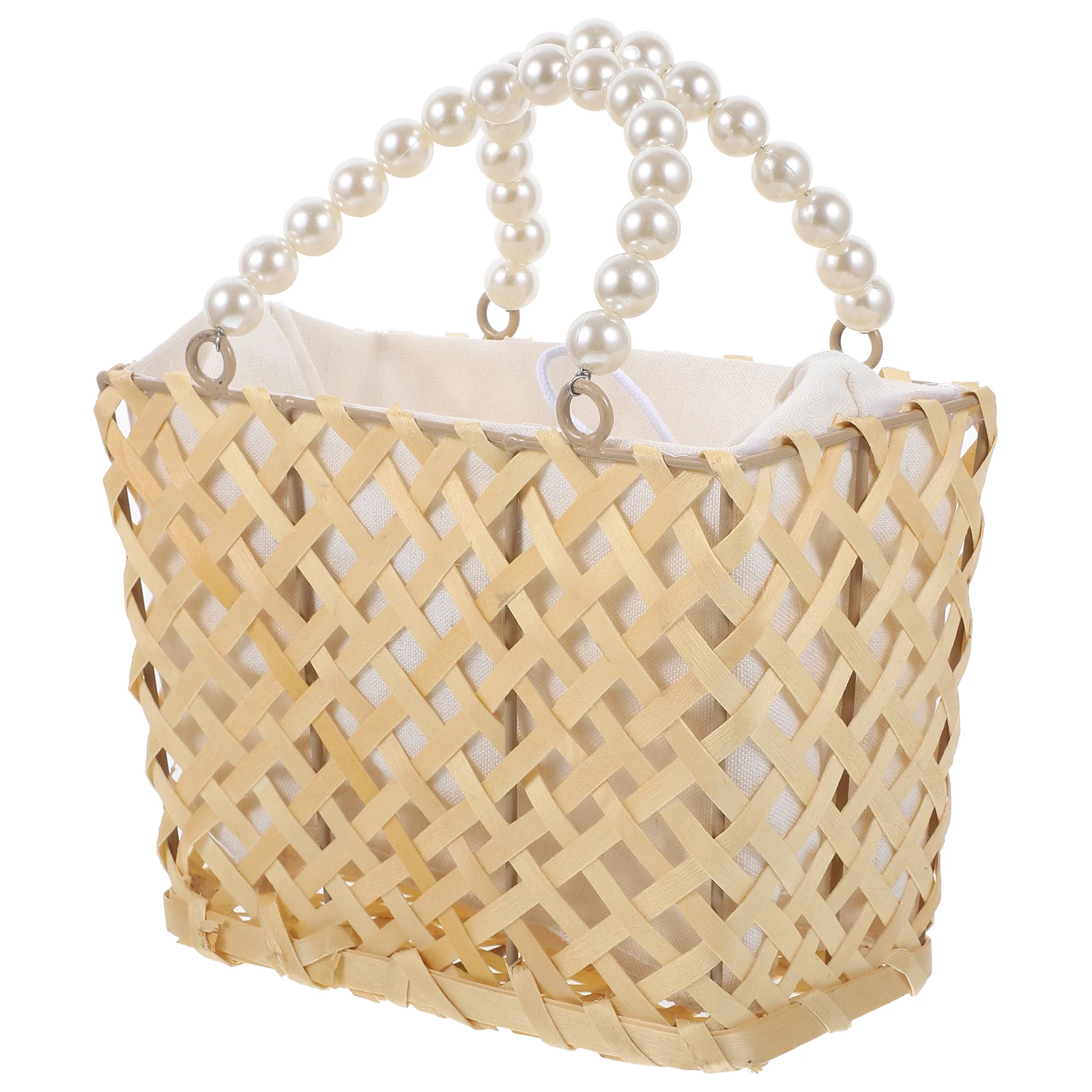 

Fruit Basket Picnic Food Storage Portable Small Baskets Bamboo for Kitchen Woven
