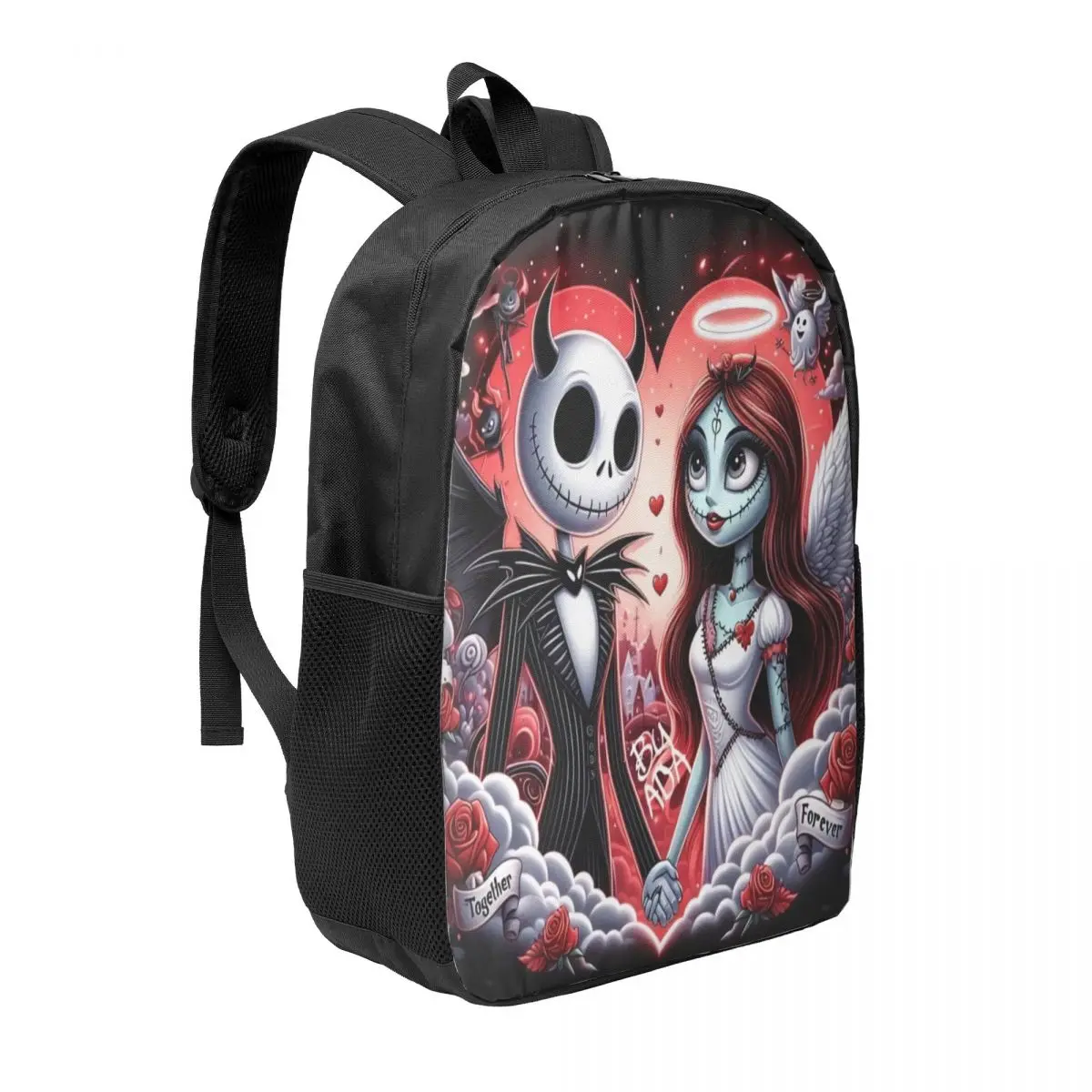 Custom Halloween Nightmare Before Christmas Backpacks for Women Men School College Jack Skellington Love Bag Printing Bookbags