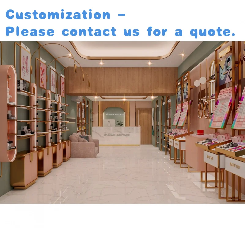 

custom.2022 Retail Shop Display Furniture Wooden Pharmacy Shelves Cosmetic Shop Rack Pharmacy Store Design