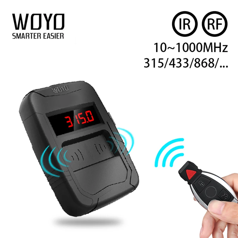 

Тестер частоты автомобильных ключей WOYO 10-1000 МГц, дверной пульт дистанционного управления, инструмент для клонирования, диагностика всех типов ИК радиочастотных пультов дистанционного управления