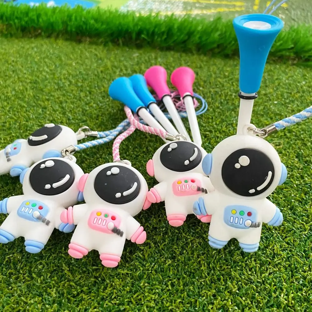 

8.3mm Golf Ball Tees Plastic Rubber Cartoon Astronaut Golf Ball Holder Portable Anti-Loss Astronaut Pendant Golf Accessories