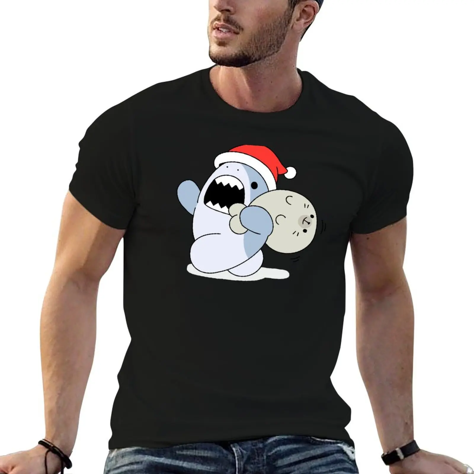 

Samezu Santa Fitted T-Shirt summer top oversized t shirt shirts graphic big and tall t shirts for men