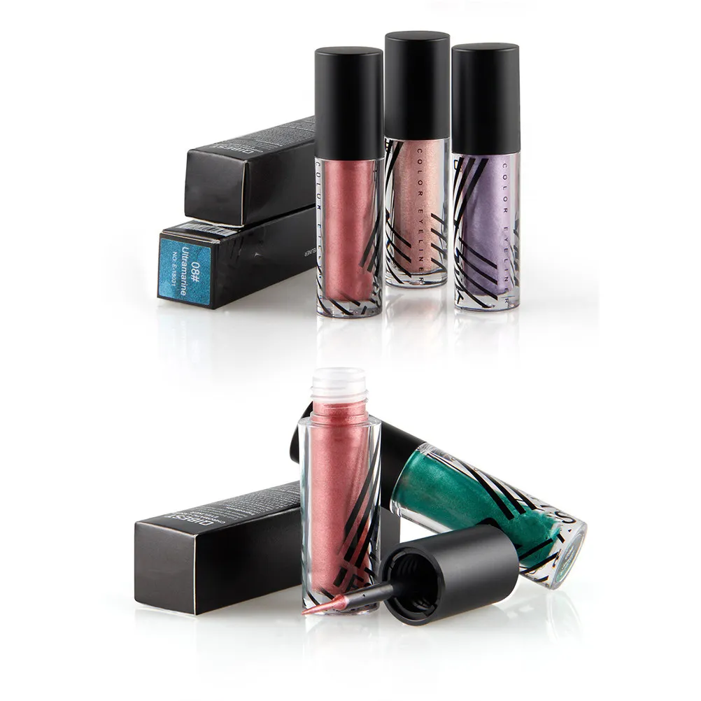 6 ชิ้นอายไลเนอร์ชนิดน้ำมันวาวสีสันสดใสชุดแต่งหน้าตาเพิ่มเอฟเฟกต์สเตอริโอของดวงตา สูตรระบายอากาศได้ดี